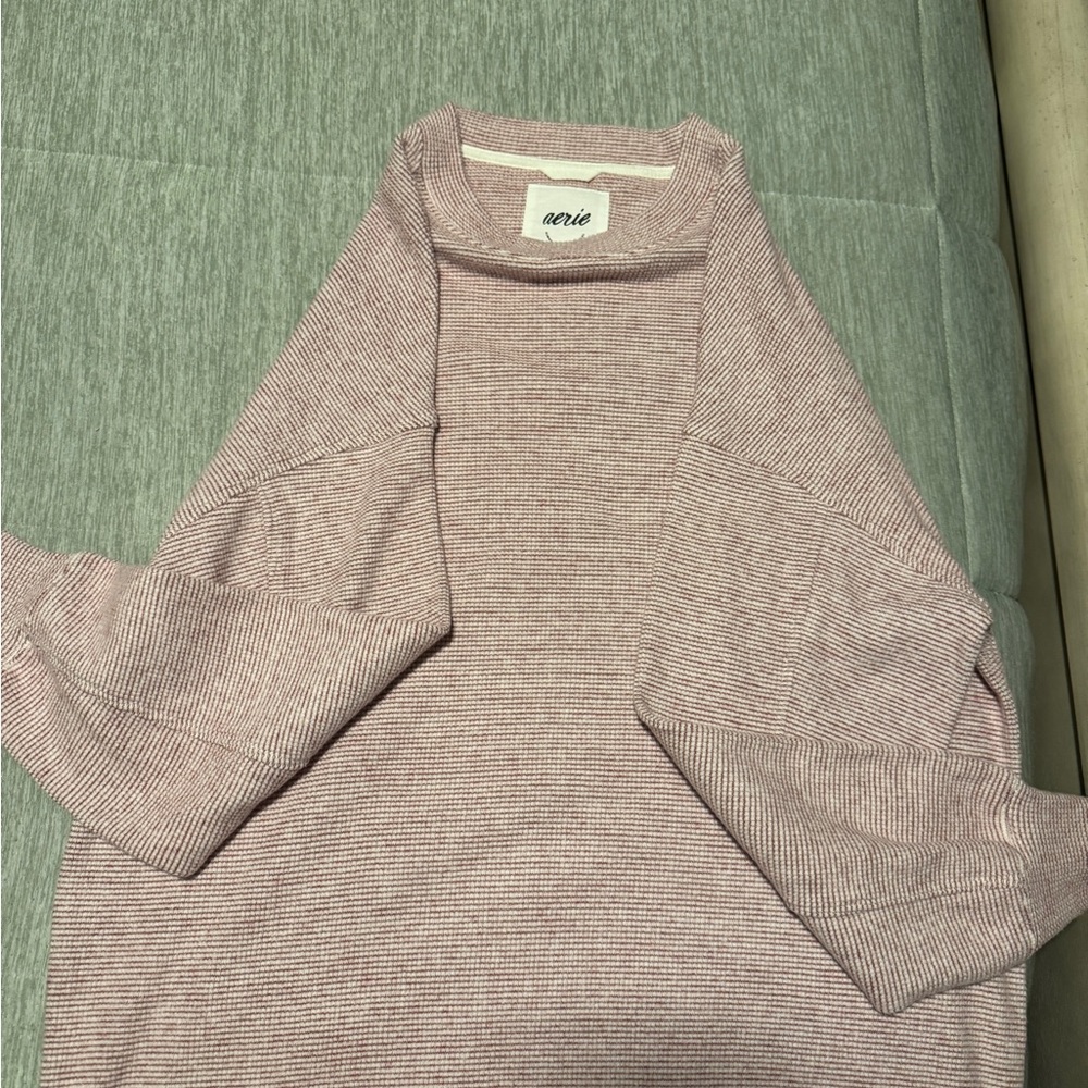 Aerie Women's Sweater in Soft Pink Stripes